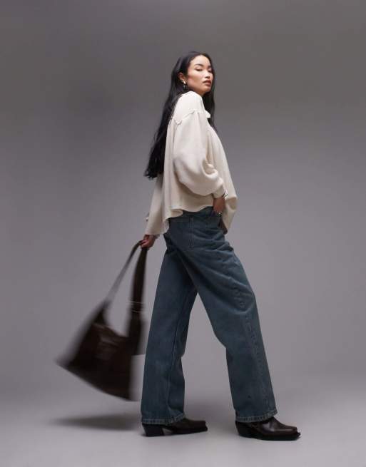 Free People peter pan collar oversized relaxed top in ivory, 2 of 4