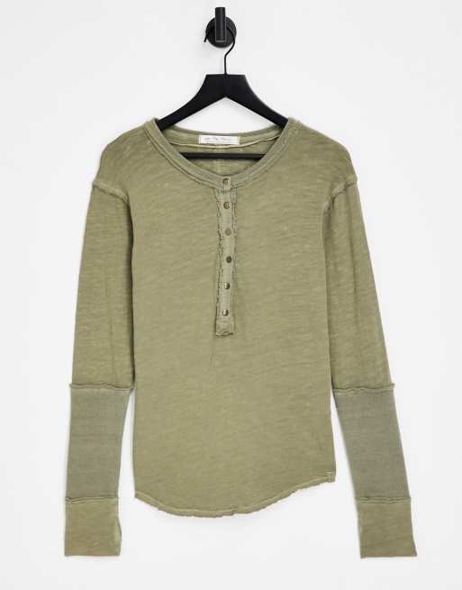 Phoebe Crew Jersey Top- Hunter