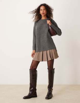 Free People Phoebe pullover jumper in dark grey