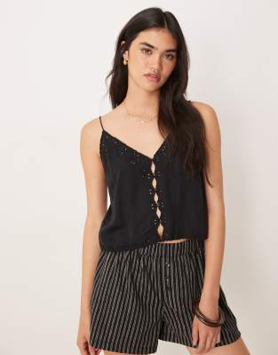 Free People pieces of you camisole top in black - view 1