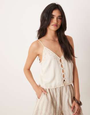 Free People pieces of you camisole top in ivory - view 1