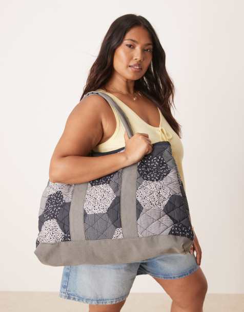 Free People pippa patchwork tote bag in navy blue - view 1