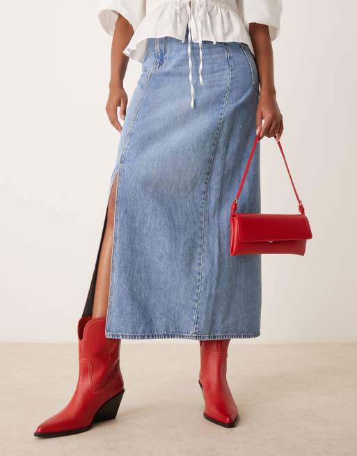 Free People pitchfork heel western boots in red, 4 of 4