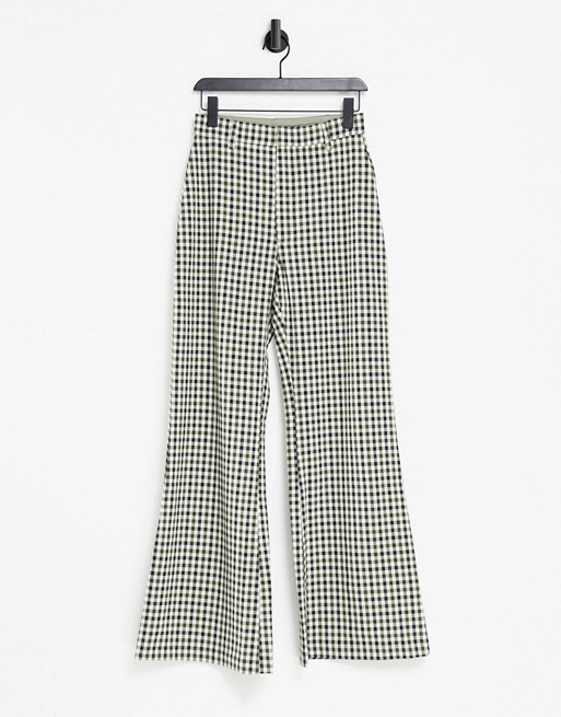 Free People plaid jules trousers in green