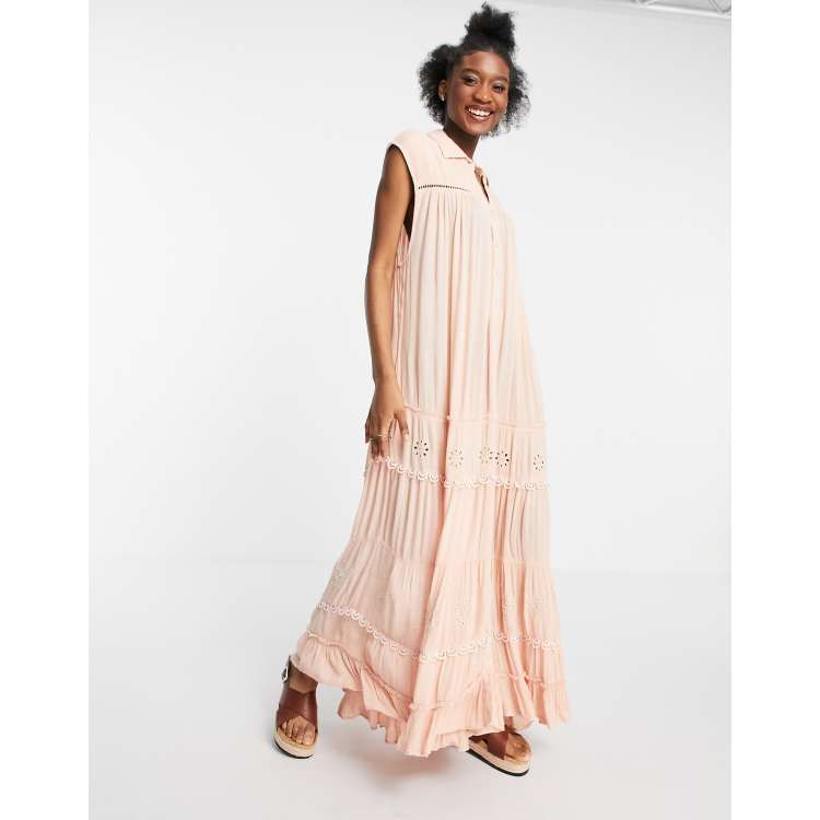 Free People pretty cozy maxi smock dress with ruffle skirt Gloria Coelho hot pants bikini bottoms Cra wallonieShops