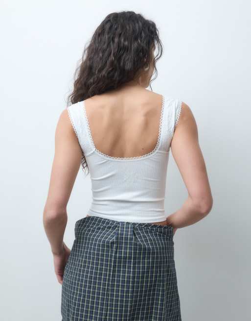 Free People Pretty Please Crop-Top in Elfenbein, 2 von 4