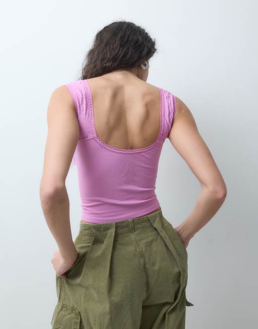 Free People pretty please crop top rosa, 4 di 4