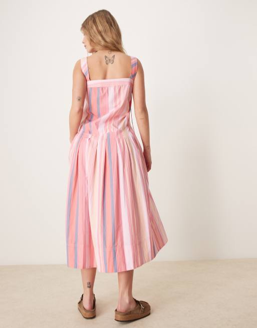 Free People - Primevera - Robe d'été à taille basse et rayures - Rose, 3 de 4