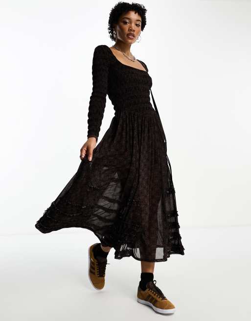 slim fit dress slacks Free People Sweet Nothings Midi Dress  Taryn x Philip Boutique