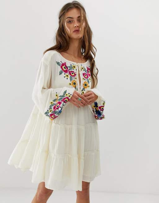 Free People put a spell on you mini dress in white ASOS