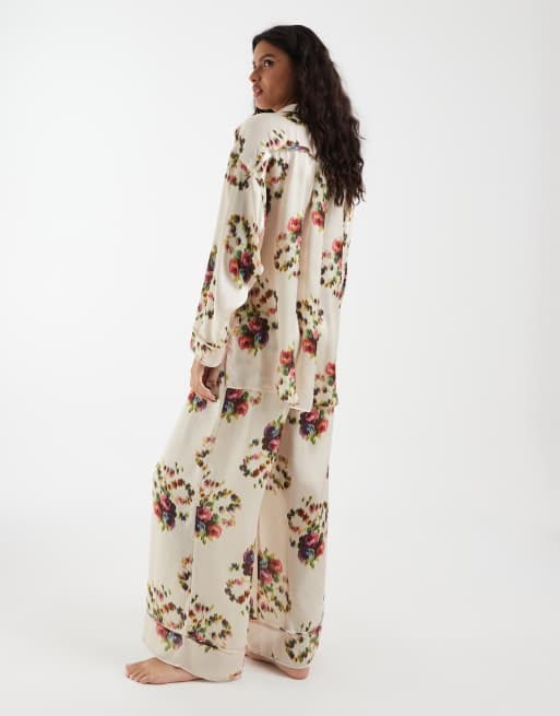 Free People Pyjama-Set Dreamy Days in Elfenbein mit Blumenmuster, 3 von 4