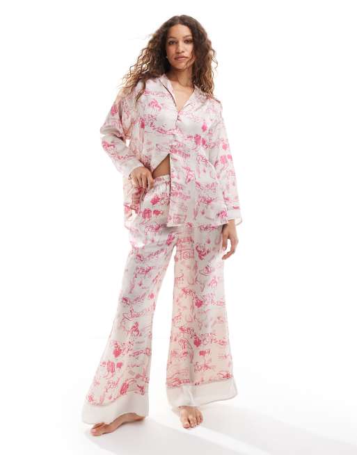 Free People - Pyjamaset met westernprint in roze 