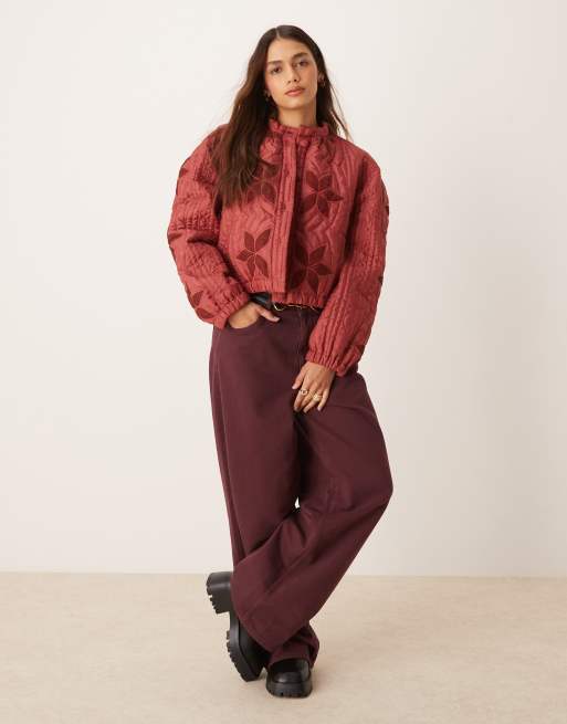 Free People - Quinn - Veste matelassée effet patchwork - Marsala, 2 de 4