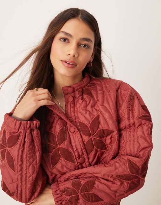 Free People - Quinn - Veste matelassée effet patchwork - Marsala, 3 de 4