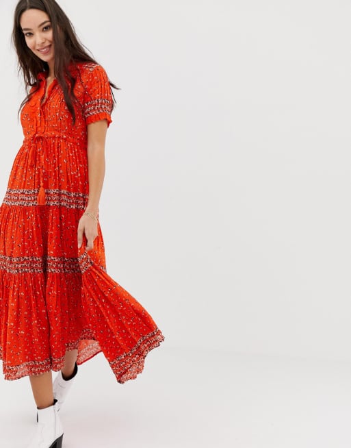 Free people rare 2025 feeling floral maxi dress