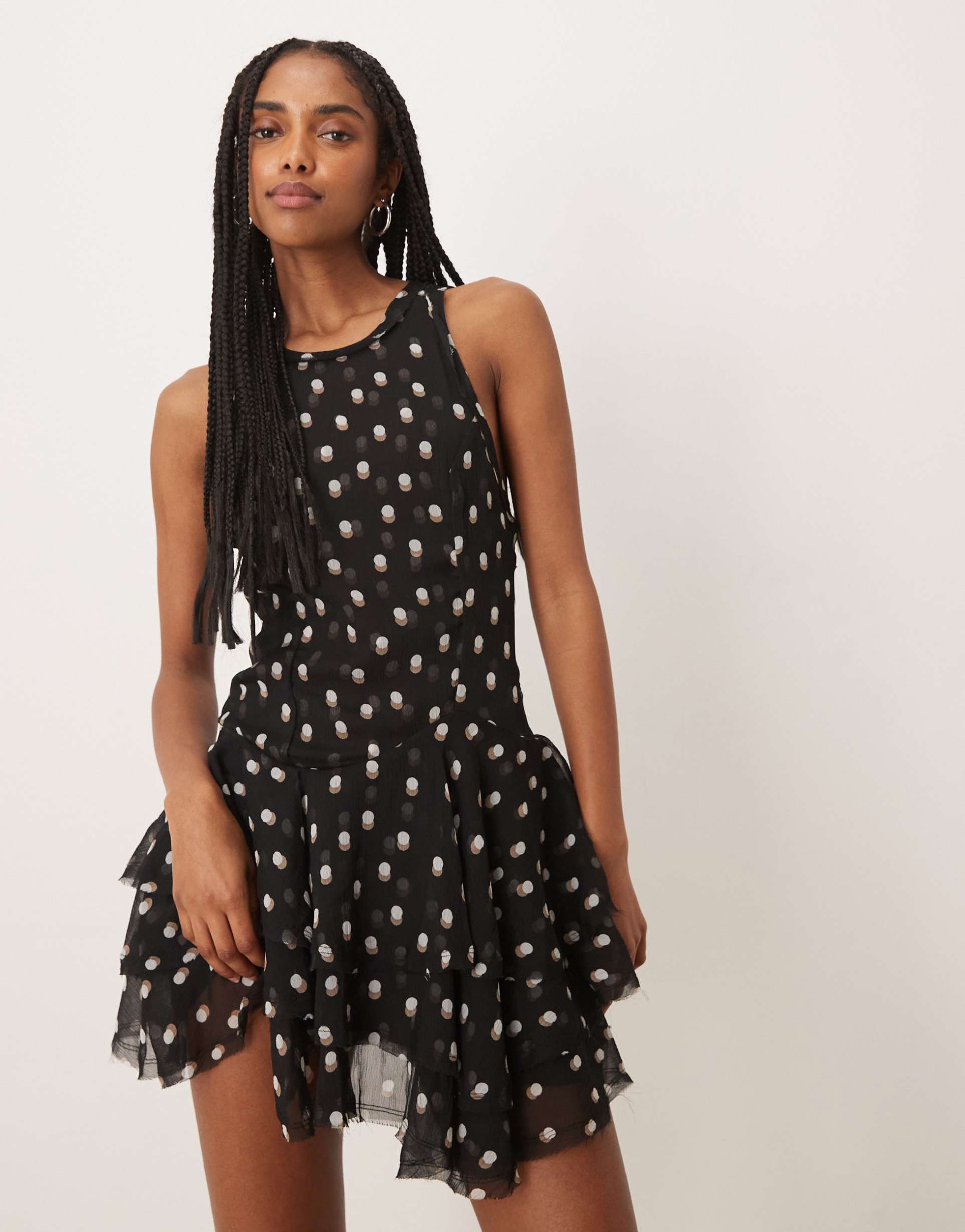 free people raven printed mini dress in night combo