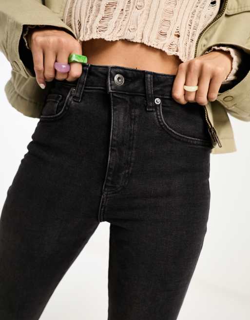 Free People Raw high rise jegging jeans in black