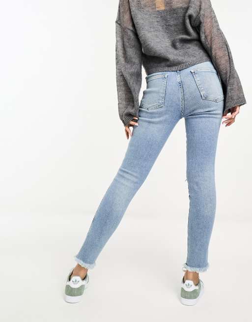 Free People Raw high rise jegging jeans in light blue