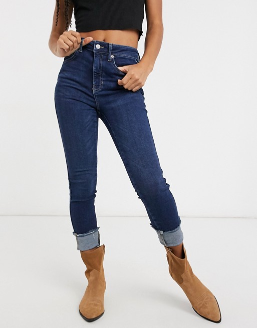 Free People Raw high rise skinny jeans in blue