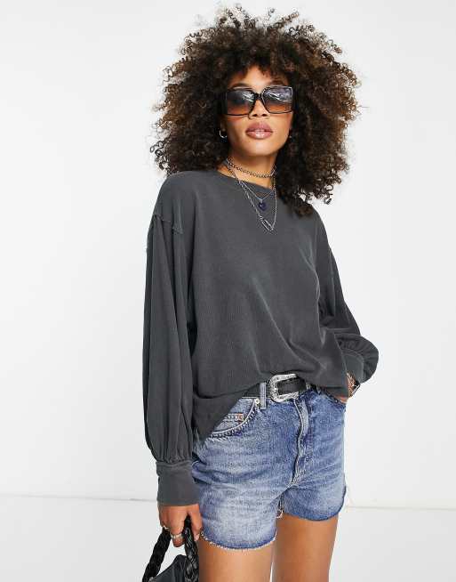 Free People Ready For This sweatshirt in washed black