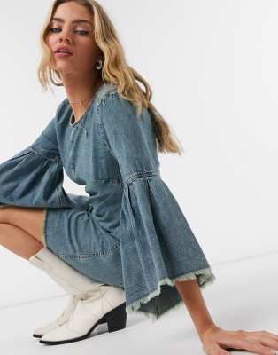 free people reckless life denim dress