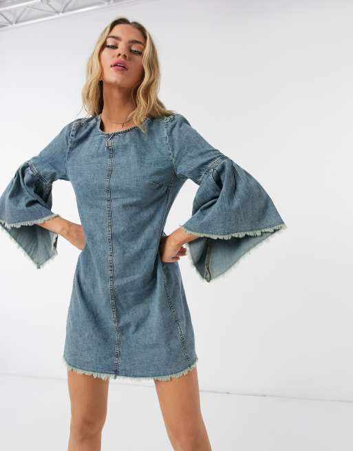 Free people cheap denim dress