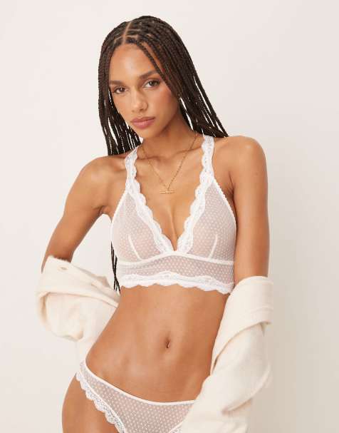 Free People - Reggiseno trasparente bianco taglio lungo - view 1