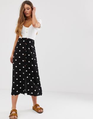 free people polka dot skirt