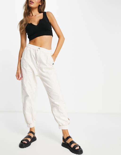 Free People - Revival - Denim joggingbroek in crème