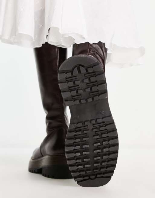 Free People rhodes tall leather boot in chocolate brown