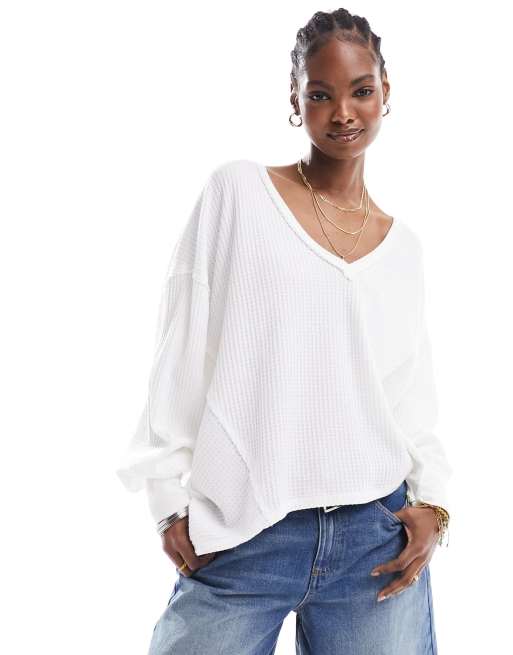 Free people 2024 white sweatshirt