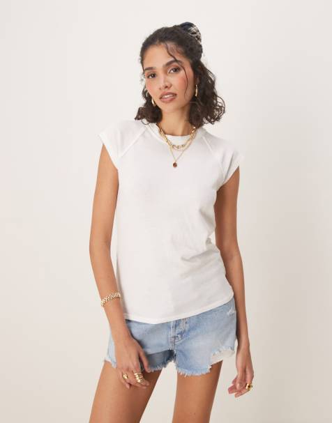 Free People riley raglan sleeve t-shirt in ivory - view 1