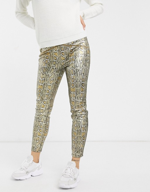 Free People Rio printed faux leather trousers