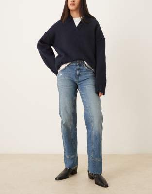 Risk Taker - Jean à taille mi-haute - Bleu-Rouge W26