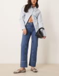 [Free People] Free People Risk Taker mid-rise straight leg jeans in be bold blue W24 Be Bold