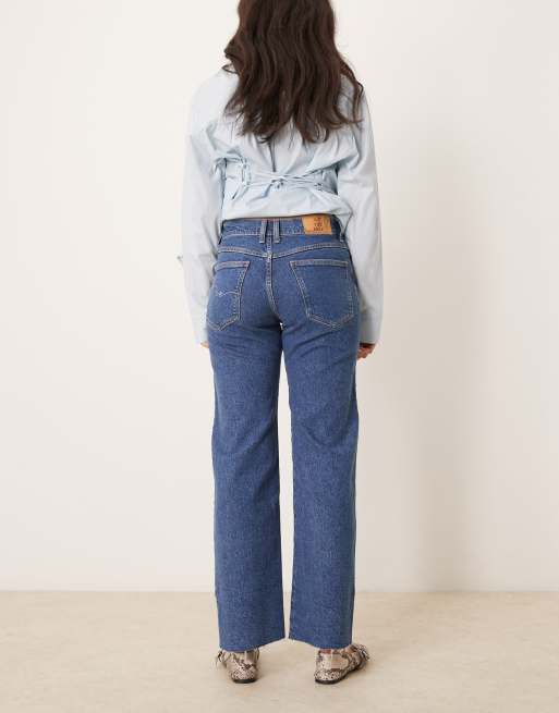 Free People risk taker mid-rise straight leg jeans in be bold blue, 2 of 5