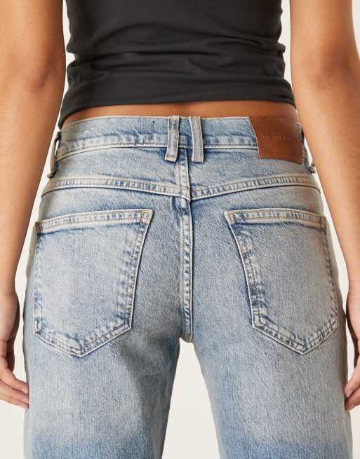 Free People risk taker mid rise straight leg jeans in light wash blue, 5 of 5