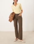 [Free People] Free People Risk Taker mid-rise straight leg jeans in workwear brown W30 WORKWEAR BROWN