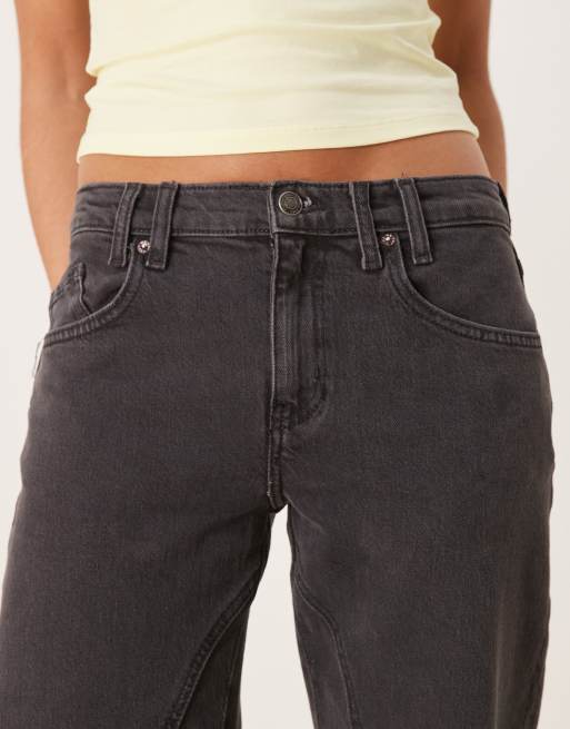 Free People - Risk Taker - Vasket sorte jeans med lige ben og mellemhøj talje, 2 af 5