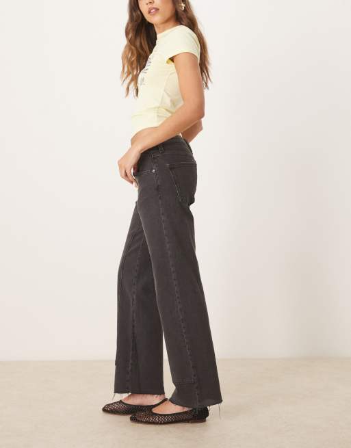 Free People - Risk Taker - Vasket sorte jeans med lige ben og mellemhøj talje, 3 af 5