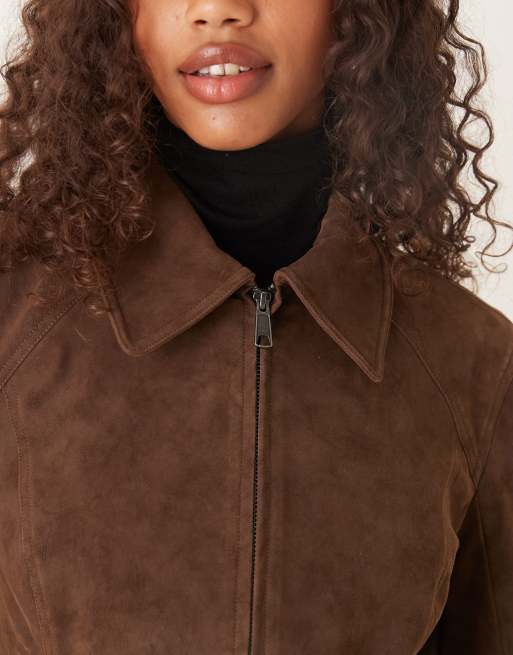Free People – River – Brązowa kurtka z imitacji skóry, 3 z 4