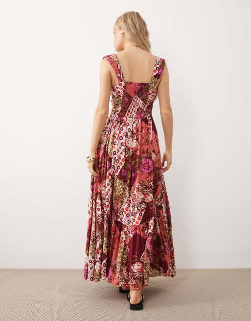 Free People - Robe longue style corset à taille basse et imprimé fraises et fleurs, 3 de 4