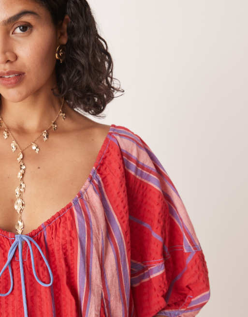 Free People – Röd jumpsuit med ränder, 2 av 4