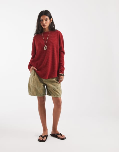 Free People – Röd, värmande långärmad topp - view 1
