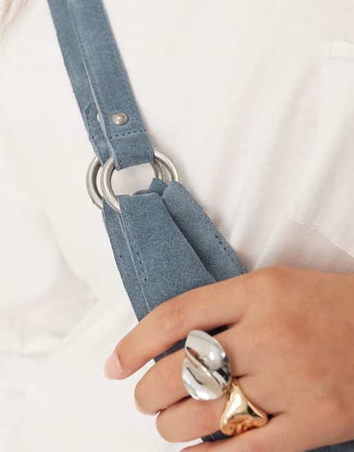 Free People – Roma – Blå toteväska i mocka, 3 av 4