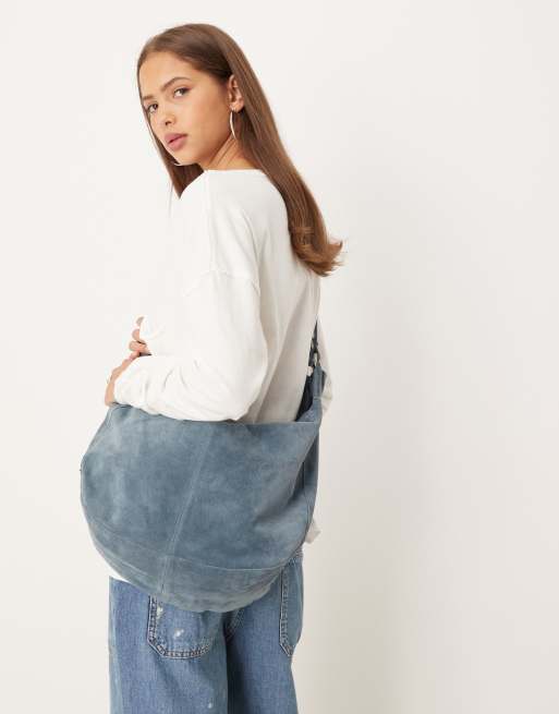 Free People – Roma – Blå toteväska i mocka, 4 av 4