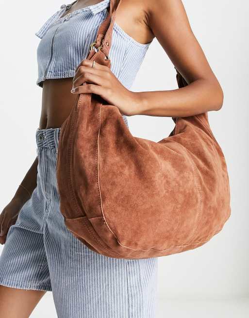 Free People - Roma - Borsa shopping in camoscio color ruggine