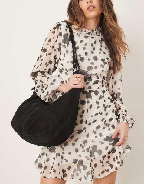 Free People - Roma - Borsa shopping in camoscio nera - view 1