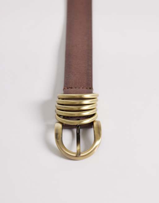 Free People Rori leather belt in brown | ASOS display picture 1