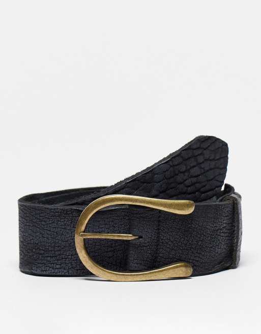 Free People - Rosebery - Sort bælte i ægte læder 